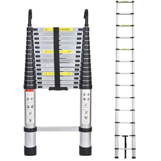 12.5ft Stretchable Telescopic Ladder Collapsible Loft Storage Roof Attic 3.8M 
